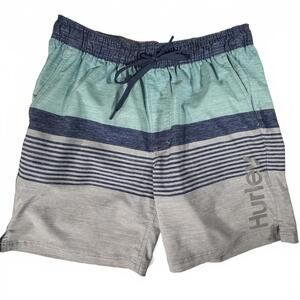 Hurley Board Shorts Men's XL Multicolor Quick Dry Stripe Logo‎ Swim Surf Beach